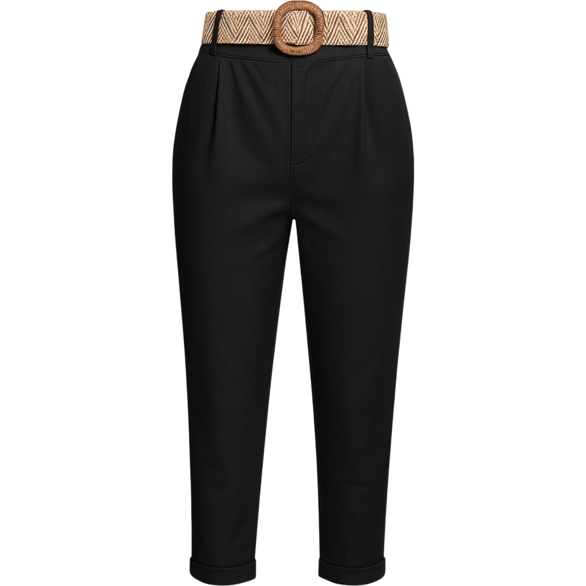 Ladies Italian Cropped Chino Trousers with Belt